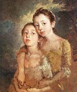 GAINSBOROUGH, Thomas The Artist-s Daughters with a Cat USA oil painting artist
